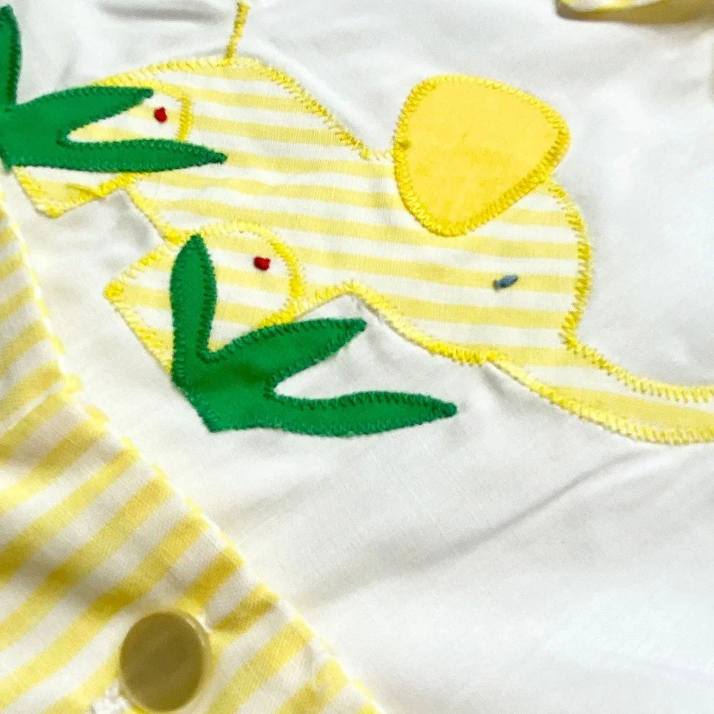 Vintage Jayne Copeland Elephant Romper, Yellow Stripe Jon Jon, 18 Months‎